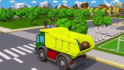 Learn colours numbers with Color Shapes - Truck in Garage | Nursery Rhymes for kids