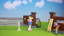 Doraemon Nobita and Shizuka (Noby and Sue) rain day stop motion animation ドラえもん ALPACO