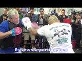 Miguel Cotto WORKING the MITTS with Freddie Roach - EsNews Boxing