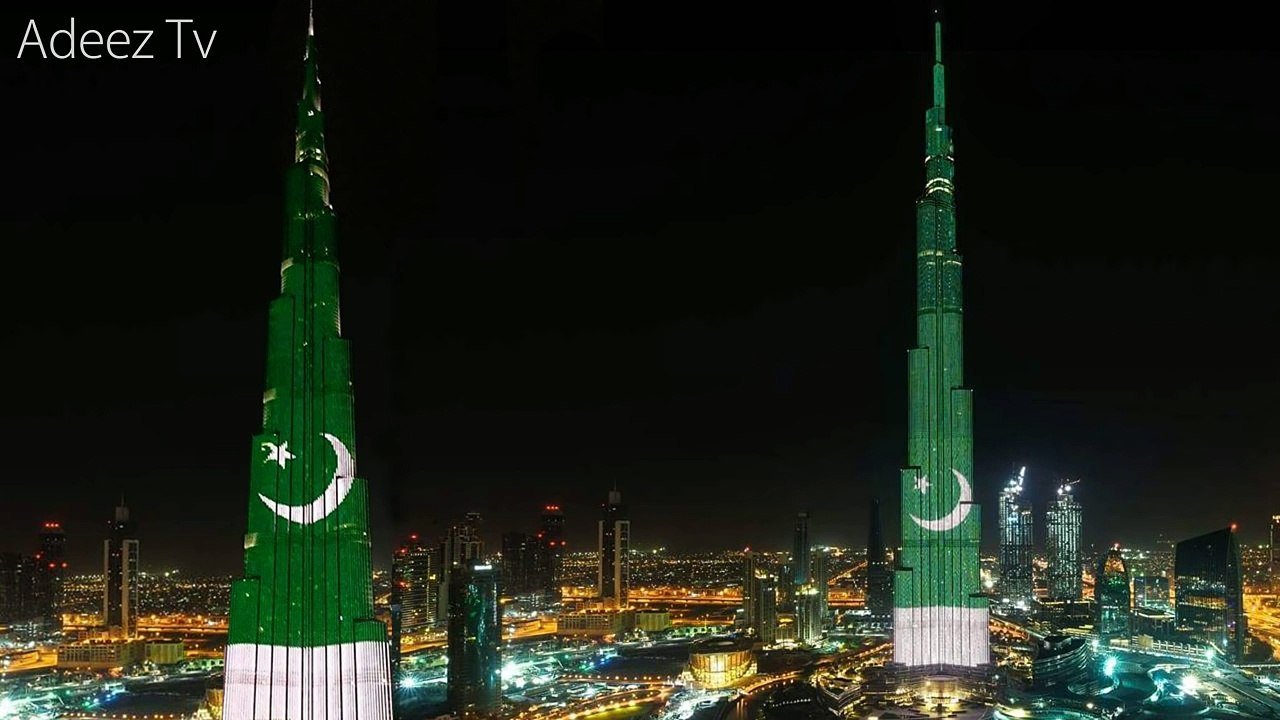 Burj Khalifa on 23 March Pakistan Day