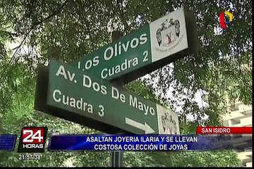 Asaltan por segunda vez exclusiva joyería en San Isidro