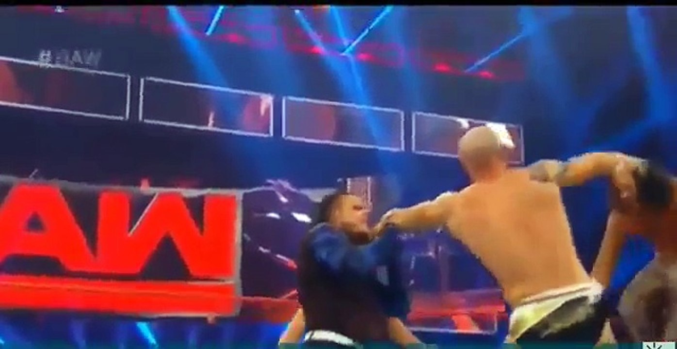 WWE RAW 5-29-17 Hardy Boyz & Dean Ambrose vs Cesaro,Sheamus &The Miz