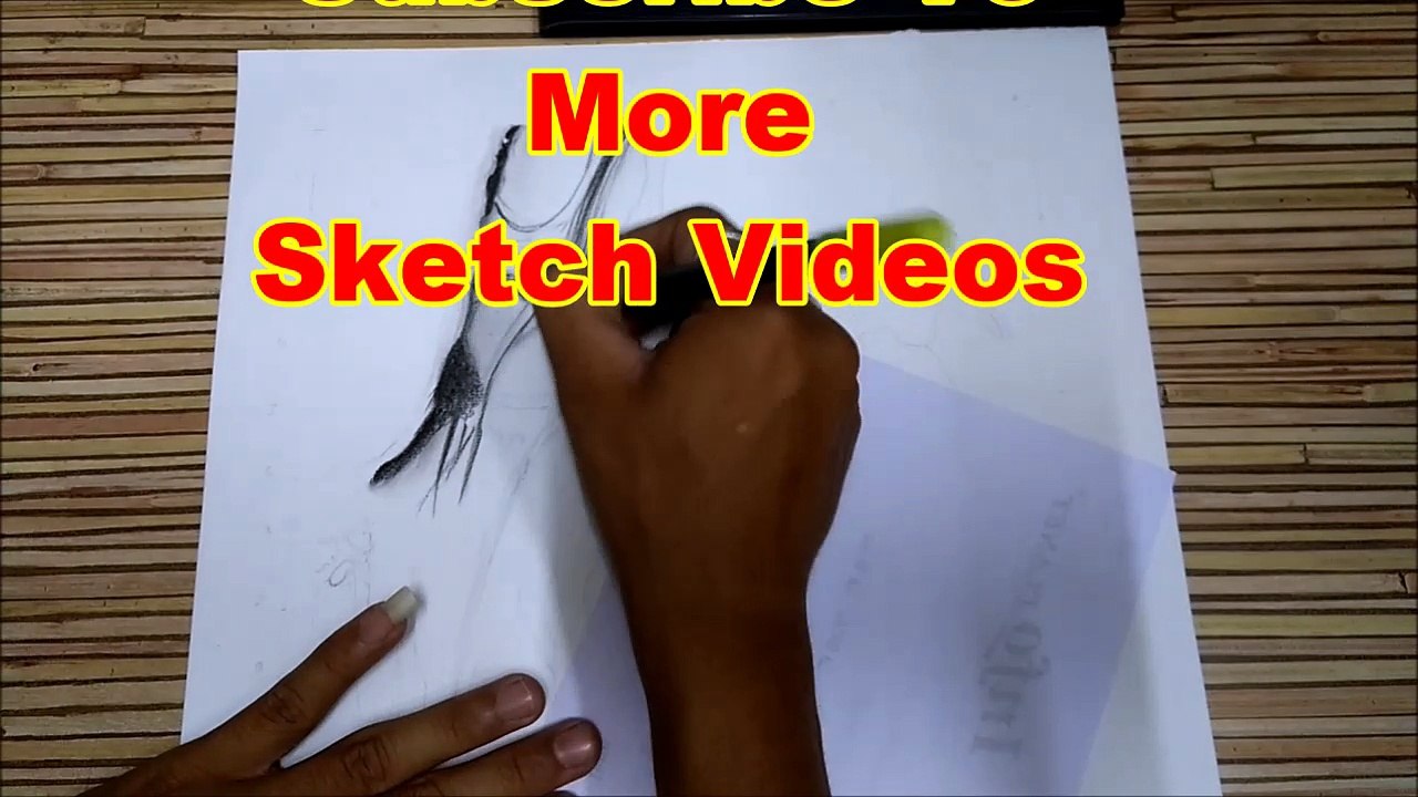 Realistic Face with Water Pencil Sketch, Charcoal Pencil Sketch, How to Draw Sketc