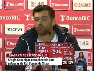 Sérgio Conceição chocado com declarações do vice presidente do Benfica