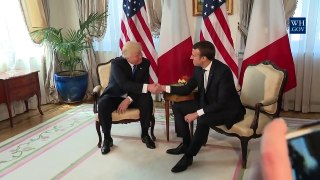 President Trump meets with President Emmanuel Macron of France