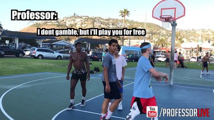 Professor vs Trash Talker 1v1 for $100.. EPIC beach court