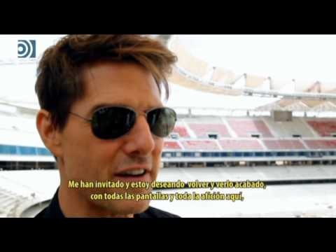 Tom Cruise visita el Estadio Wanda Metropolitano y manda un mensaje de apoyo al Atlético