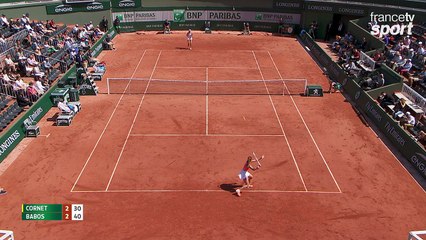 Roland-Garros 2017 : L’amorti de Cornet pour sauver sa mise en jeu (2-2)