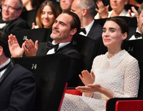 Rooney Mara and Joaquin Phoenix cozy up at the Cannes closing ceremony