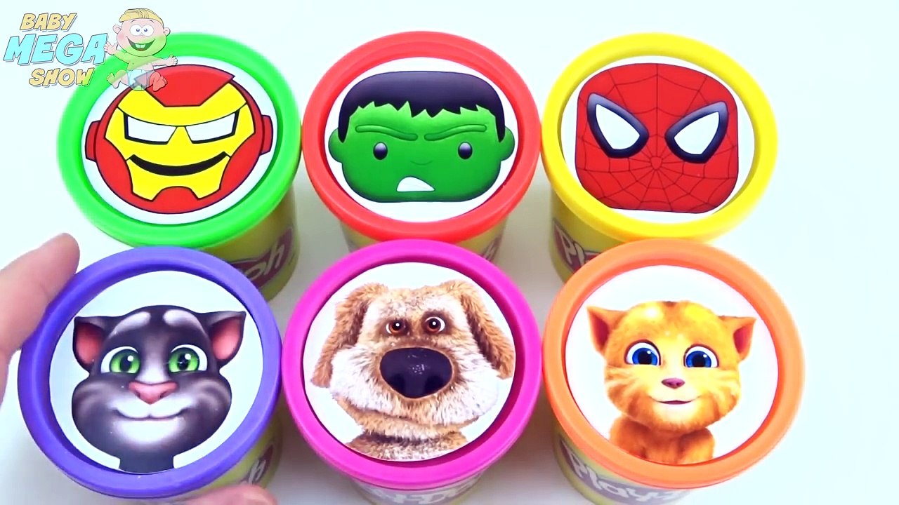 Superhero Learning Colors Play Doh Cups Paw Patrol Spiderman Hulk Finger Family Nursery Rh