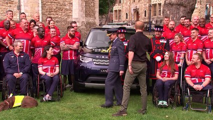 Prince Harry lets out a cheer with the Invictus athletes