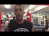 boxer and rapper Lil Za and steven Fernandez working in boxing gym