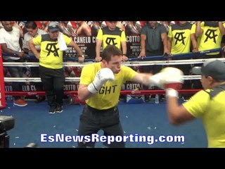 Canelo FAST & POWERFUL COMBINATIONS on the MITTS - EsNews Boxing