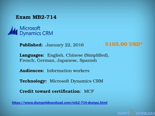 How To Pass Microsoft MB2-714 Exam Question | Dumps4download