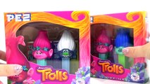 Dreamworks TROLLS PEZ Candy Dispensers, Light Sound Fan, Toy Surprise Poppy, Branch, Guy D