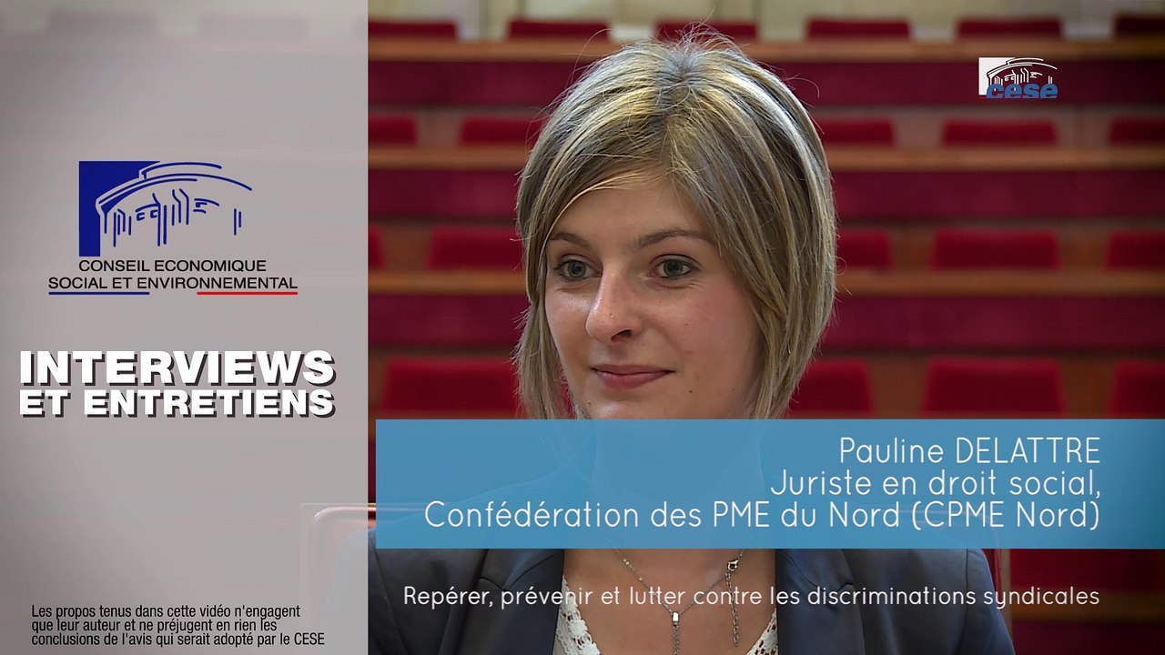 Questions à Pauline DELATTRE  (juriste) - Discriminations syndicales - cese