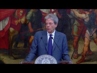 Roma - Firma del Dpcm di ripartizione del Fondo Investimenti, intervento di Gentiloni (29.05.17)