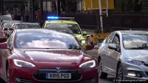 Ambulances responding in London x2 - VW Tiguan uses it's siren but anothe