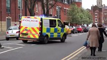 Police cars and vans responding   Land Rover Defender & BMW 330d out an