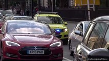 Ambulances responding in London x2 - VW Tiguan uses it's siren but another d