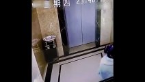 RAW  Drunk man falls into elevator shaft after kicking doors ope