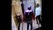 RAW  Drunk man falls into elevator shaft after kicking doors op