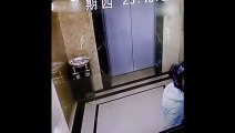 RAW  Drunk man falls into elevator shaft after kicking doors open,