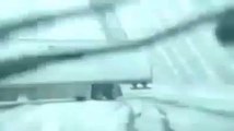 Tractor Trailer almost does a 180 in snow on Zaki