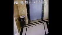 RAW  Drunk man falls into elevator shaft after kicking doors open, C