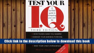 PDF [Download]  Test Your I.Q.: A Fun-filled Guide to Computing Your Own IQ  For Online
