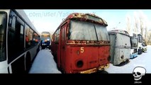 Abandoned rusty electric vehicles. Exploring abandoned troll