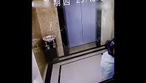 RAW  Drunk man falls into elevator shaft after kicking doors ope