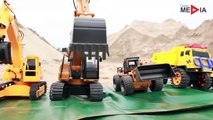 Trucks for children   Excavator for kids   CONSTRUCTION TRUCK  Diggers at work for kids   A
