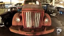 Retro fire truck. Old freight truck. Retro vehicles Mercede