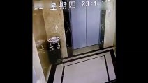 RAW  Drunk man falls into elevator shaft after kicking doors open