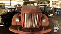 Retro fire truck. Old freight truck. Retro vehicles Mercede