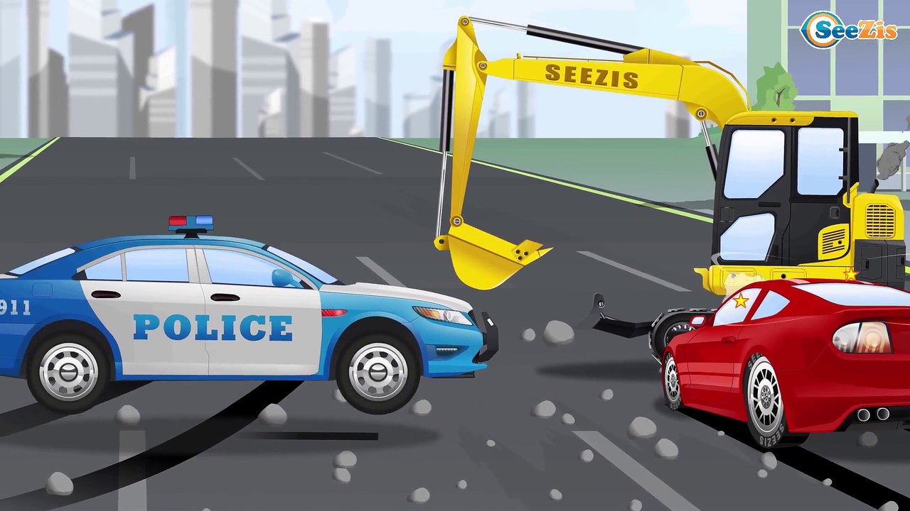 Excavator Truck & Big Colors Trucks for Children | Diggers Cartoons - World of Cars for children