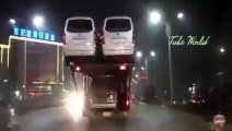 Extreme cars carrier fail - Truck driving fa