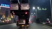 Extreme cars carrier fail - Truck driving fail