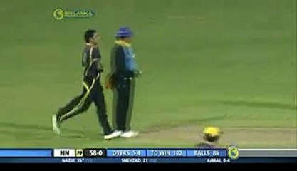 Cricket - Imran Nazir's Monster SIX off Ajmal in SLPL 2012