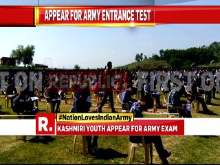 Youth appeared for the common entrance exam for selection of Indian Army Junior Commissioned Officers (JCOs)