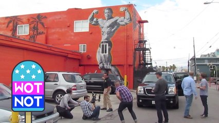 Pumping Iron! Arnold Schwarzenegger Back at Muscle Beach in Venice, California