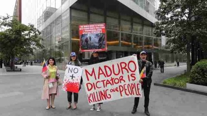 Venezolanos protestan contra Goldman Sachs en Nueva York