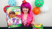 Coloring Hallie The Hippo Doc McStuffins GIANT Coloring Book Crayons | COLORING WITH KiMMi