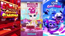 Talking Tom Gold Run vs Subway Surfers Venice and My Talking Angela Colors game for Kids ep.6,Cartoons animated anime game 2017