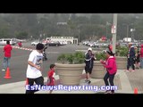 Brandon Rios IMPRESSED by 6 YEAR OLD DOESN'T KNOW is PROFESSIONAL marathon runner