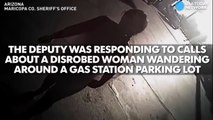 Naked woman steals police truck-Iv0iS-_ID44
