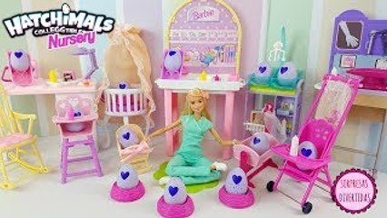 La Nursery de 12 HATCHIMALS Colleggtibles - Barbie ayuda a nacer a los bebés