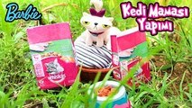 Barbie Kedi Maması Yapımı - Lütfü Bayram Ediyor - Kendin Yap Barbie Eşyaları - Oyuncak Yap