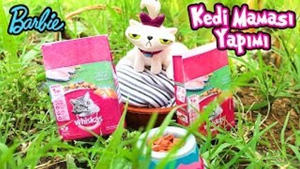 Barbie Kedi Maması Yapımı - Lütfü Bayram Ediyor - Kendin Yap Barbie Eşyaları - Oyuncak Yap